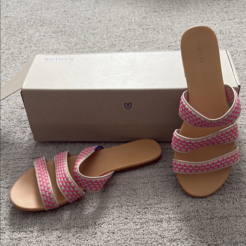 Rothy's Pink and Tan Women's Sandals